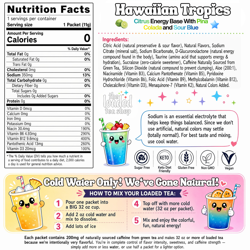Hawaiian Tropics Loaded Tea – Tropical Energy Boost Drink