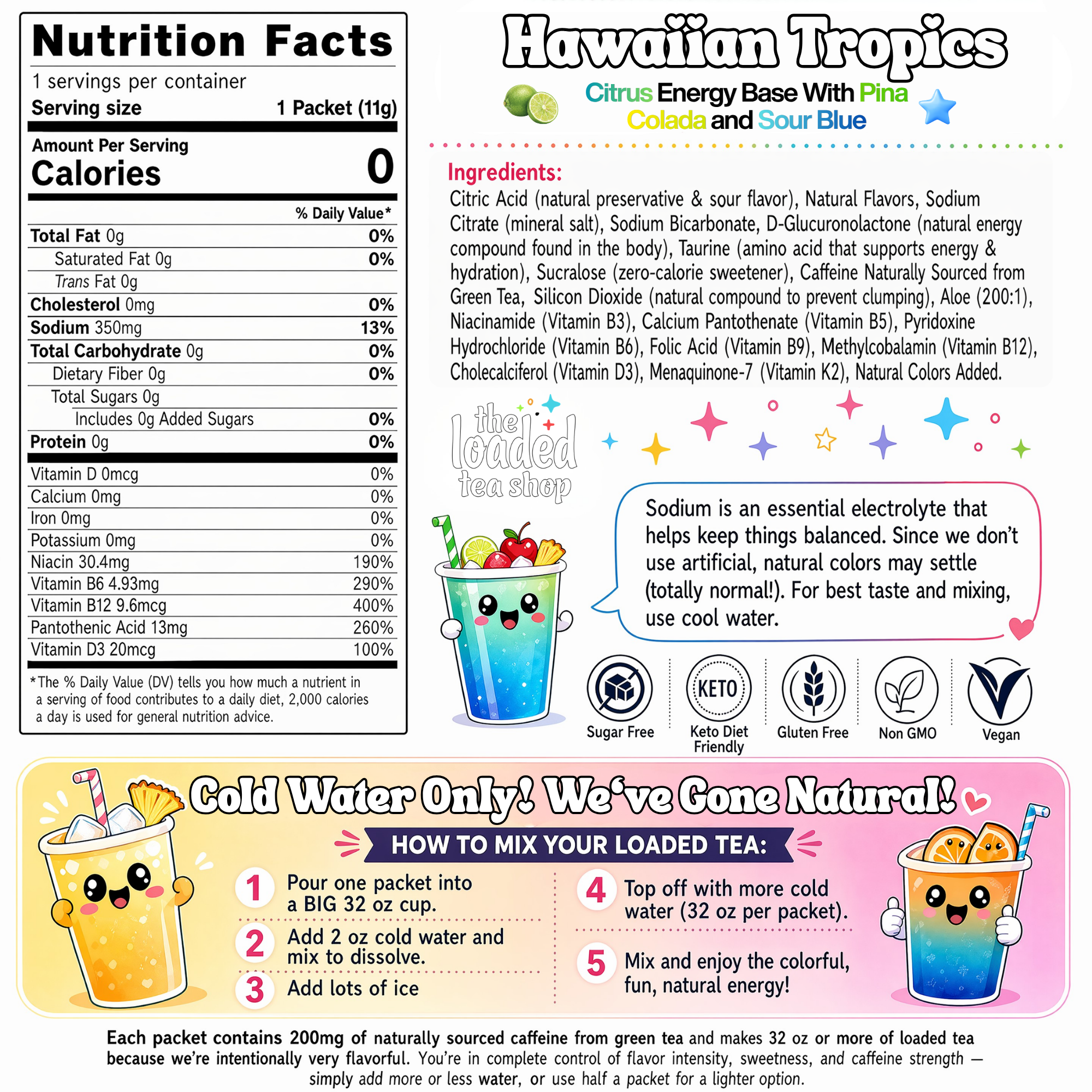 Hawaiian Tropics Loaded Tea – Tropical Energy Boost Drink