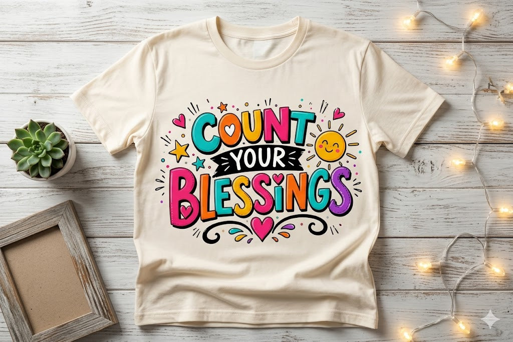 Count Your Blessings Unisex T-Shirt – Inspirational Graphic Tee, Positive Faith Statement Shirt